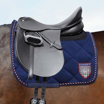 passier corona dressage saddle on a horse