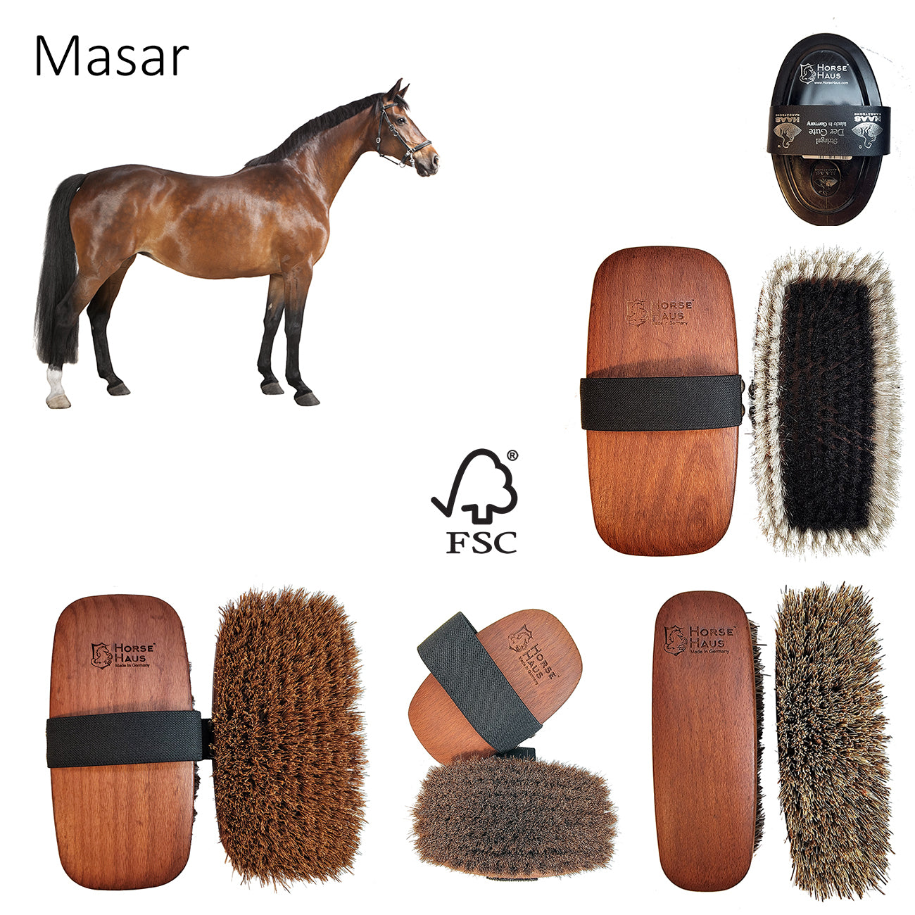 Natural Grooming Set HorseHaus "Masar"