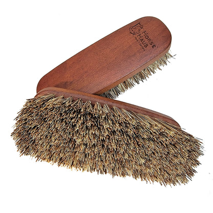 brown stiff horse dandy brush with natural bristles